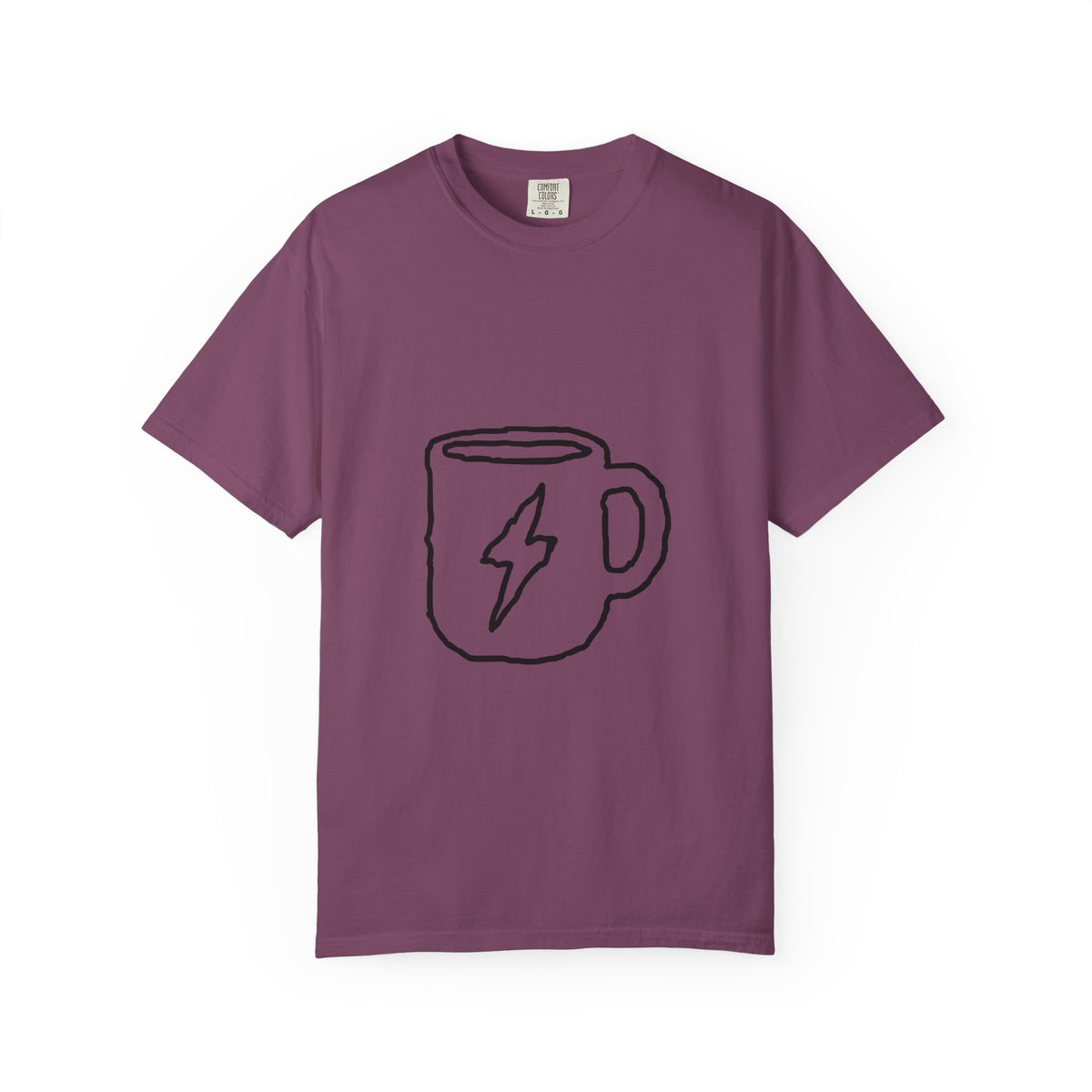 Coffee Bolt T-Shirt — Minimal Hand-Drawn Mug Graphic