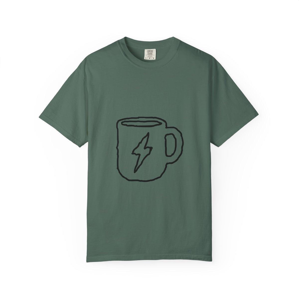 Coffee Bolt T-Shirt — Minimal Hand-Drawn Mug Graphic