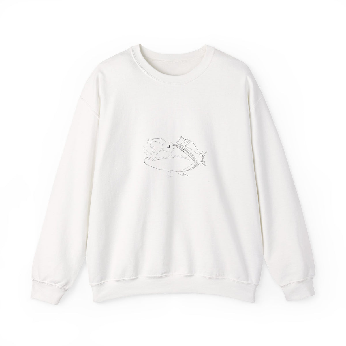 Minimal Crescent Moon Crewneck Sweatshirt — Tiny Constellation Graphic