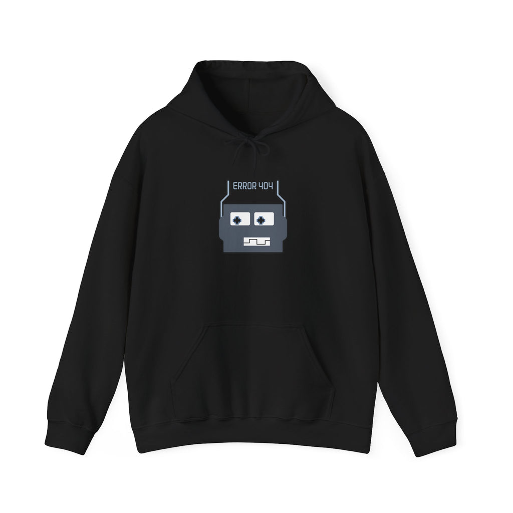 Error 404 Robot Hoodie — Cute Retro Tech Graphic Sweatshirt