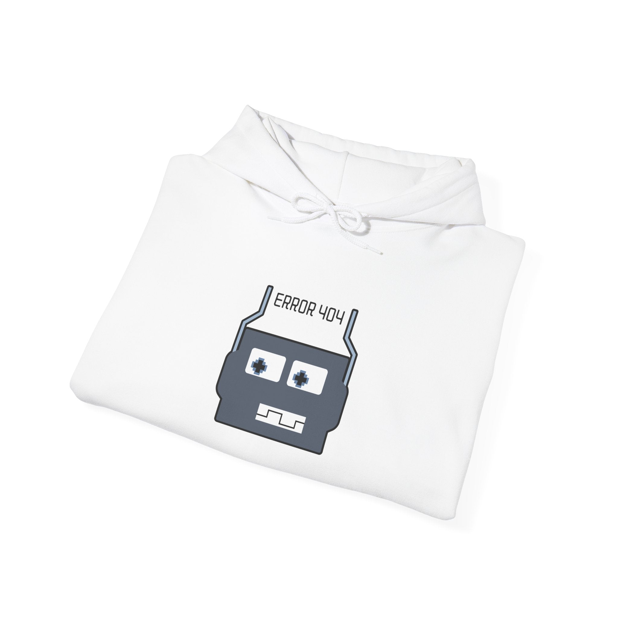 Error 404 Robot Hoodie — Cute Retro Tech Graphic Sweatshirt