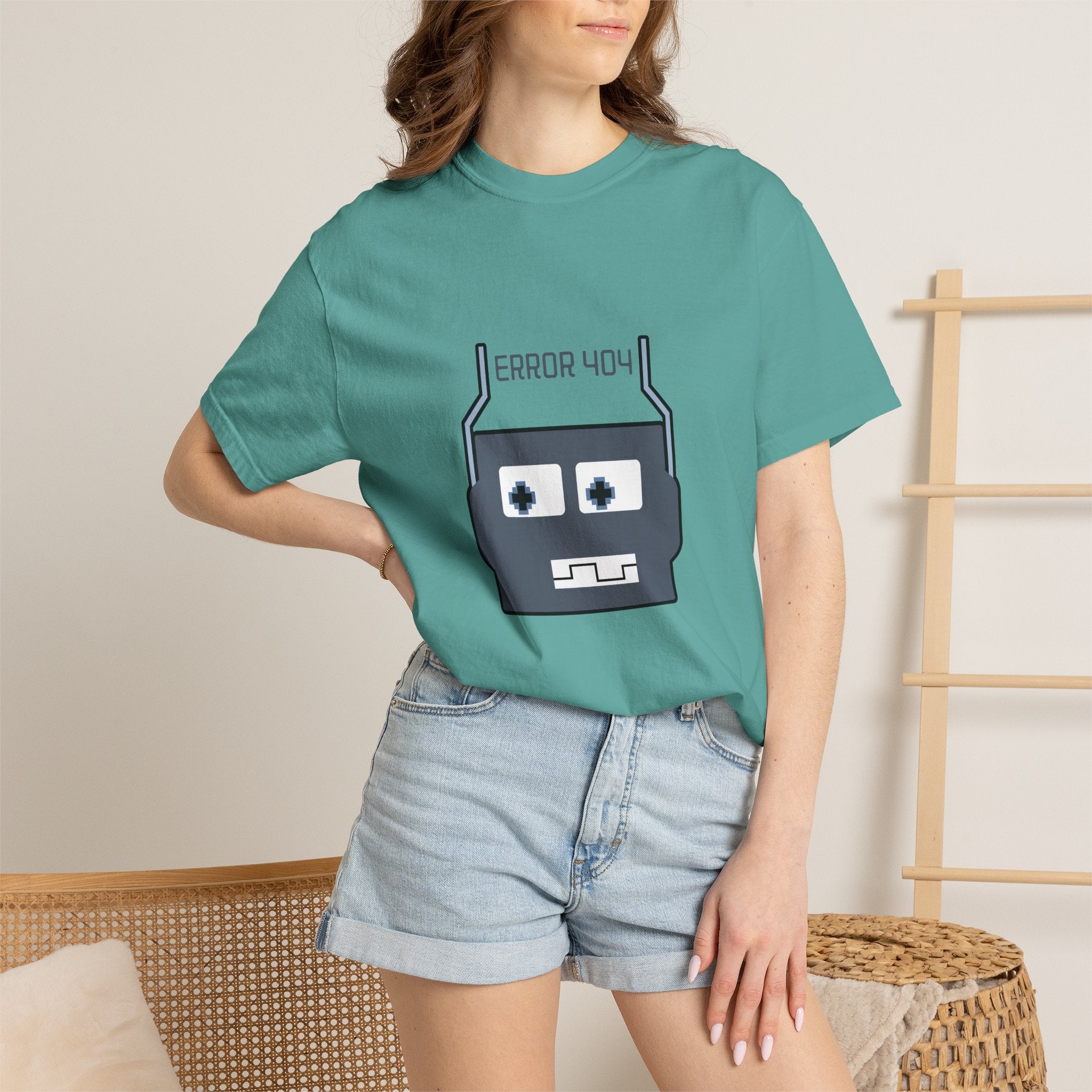 Error 404 Robot T-Shirt — Retro Tech Graphic Tee