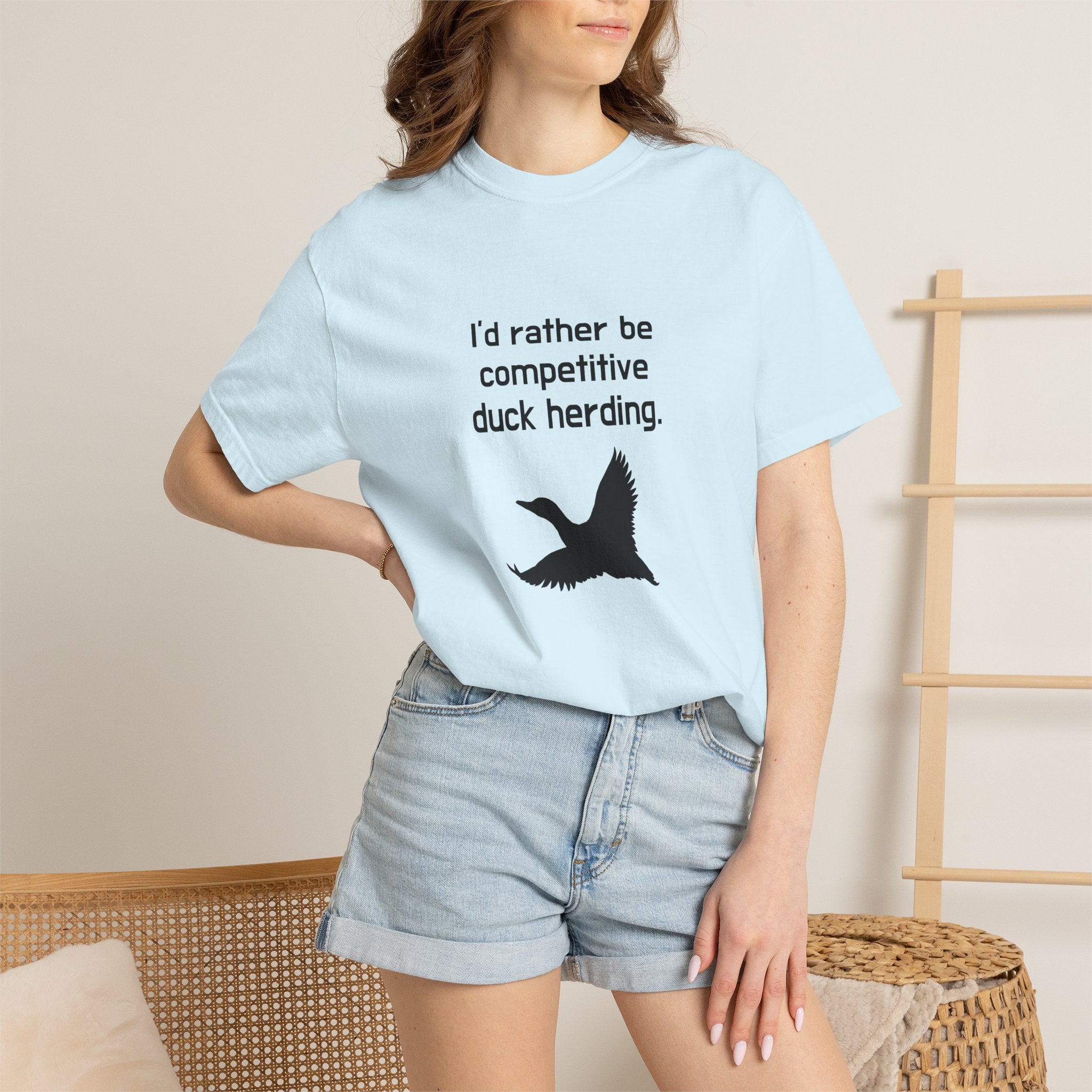 Duck Herding T-Shirt — "I'd Rather Be Competitive Duck Herding" Funny Tee