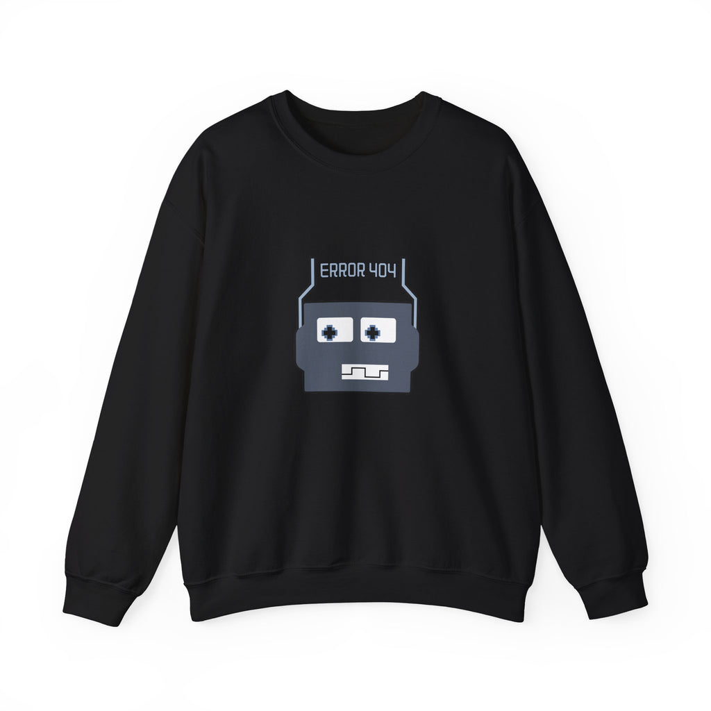 Error 404 Robot Crewneck Sweatshirt – Geeky Retro Tech Pullover