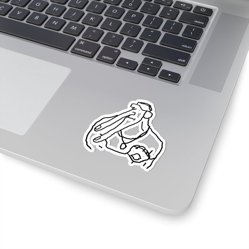 Surreal Walrus Doodle Sticker – Funny Hand-Drawn Kiss-Cut Decal for Laptops & Water Bottles