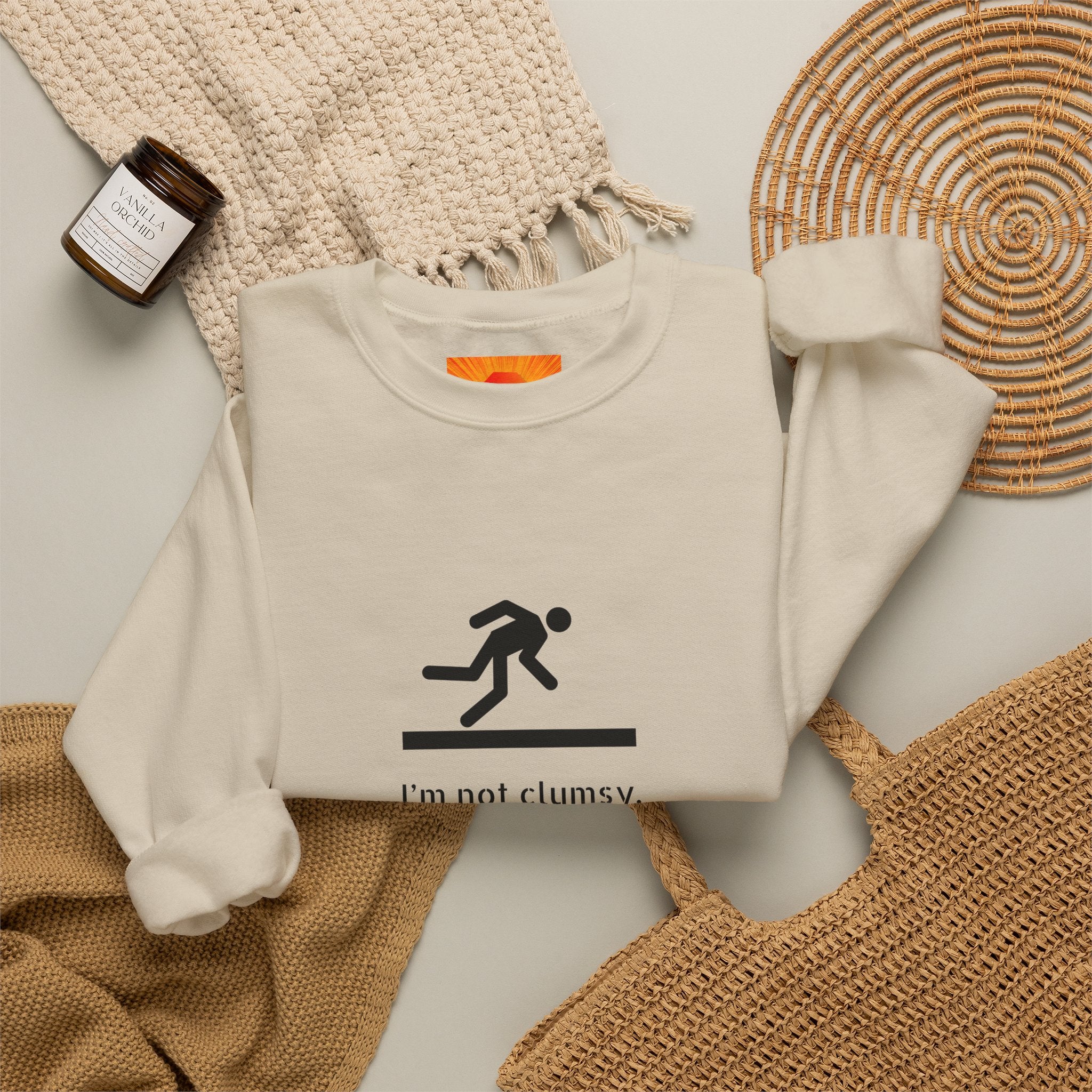 Sweatshirt — “I’m Not Clumsy, The Floor Just Likes Hugs” Funny Crewneck
