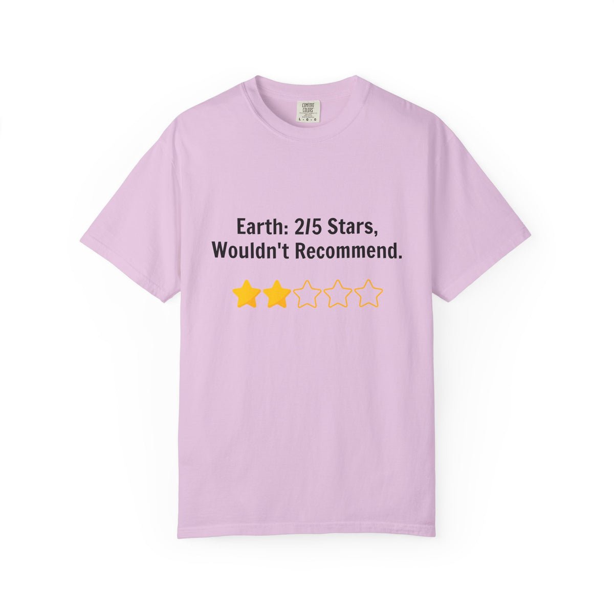Earth 2/5 Stars T-Shirt — "Wouldn't Recommend" Funny Review Tee