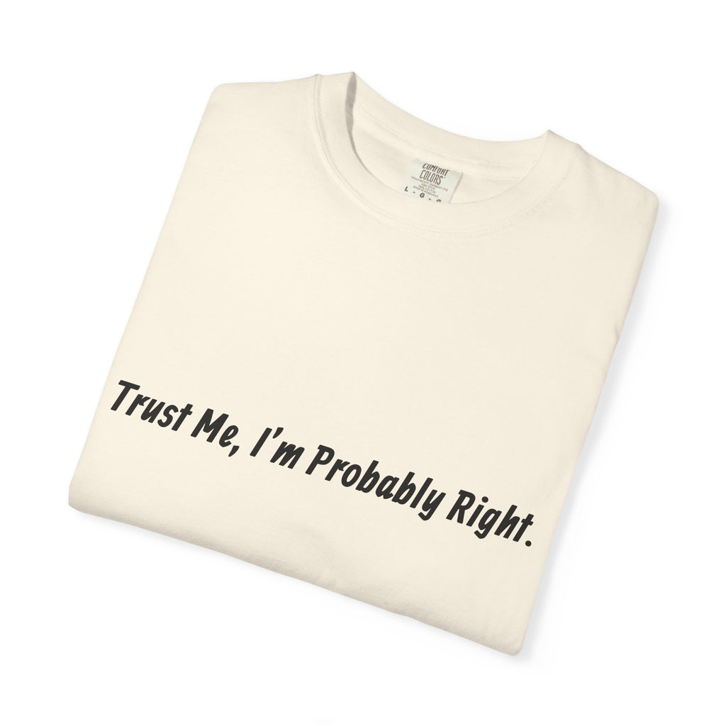 Trust Me I'm Probably Right T-Shirt — Funny Sarcastic Graphic Tee
