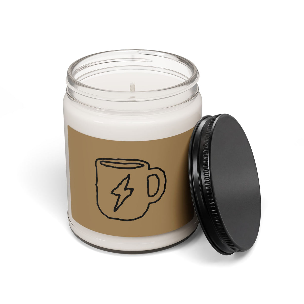 9oz Scented Soy Candle — Coffee Mug with Lightning Bolt Design
