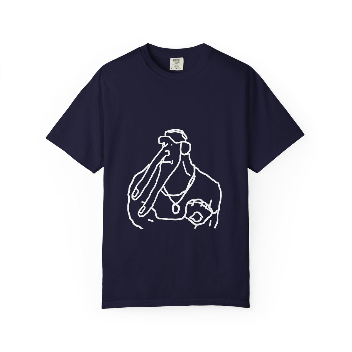 Elephant Line Art T-Shirt — Minimalist Elephant Sketch Tee