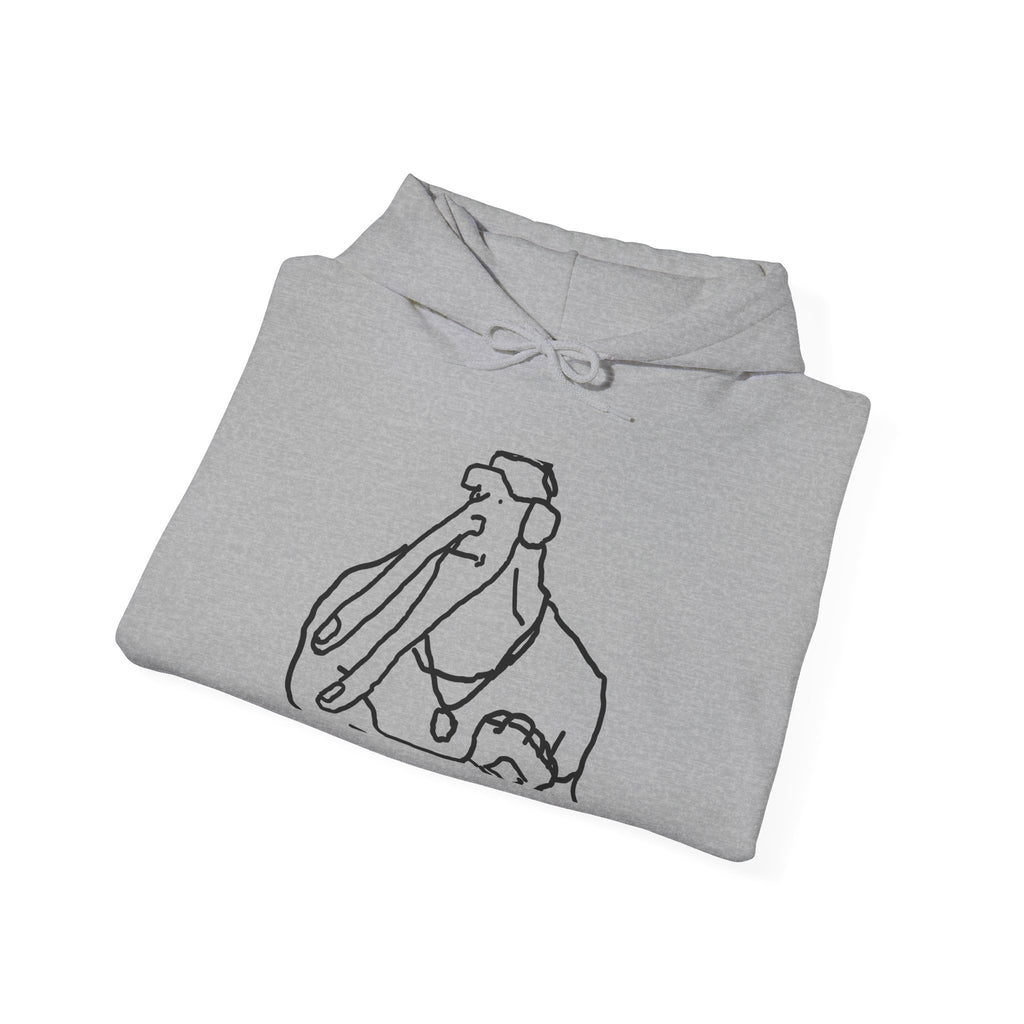 Elephant Line Art Hoodie – Minimalist Cute Elephant Sketch Sweatshirt