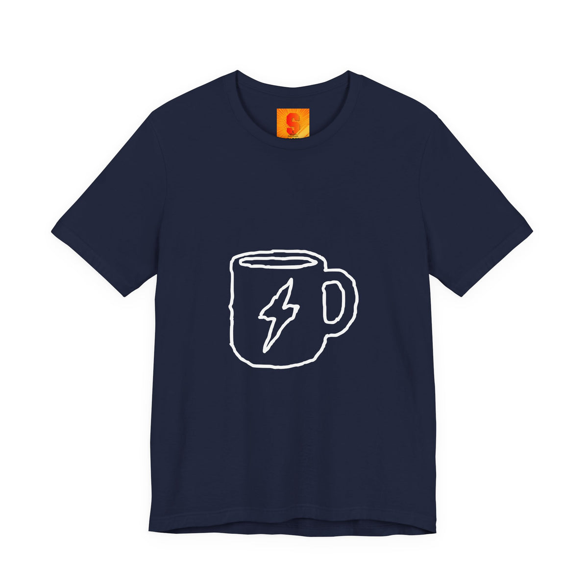 Coffee Bolt T‑Shirt — Minimal Hand‑Drawn Mug Graphic Tee