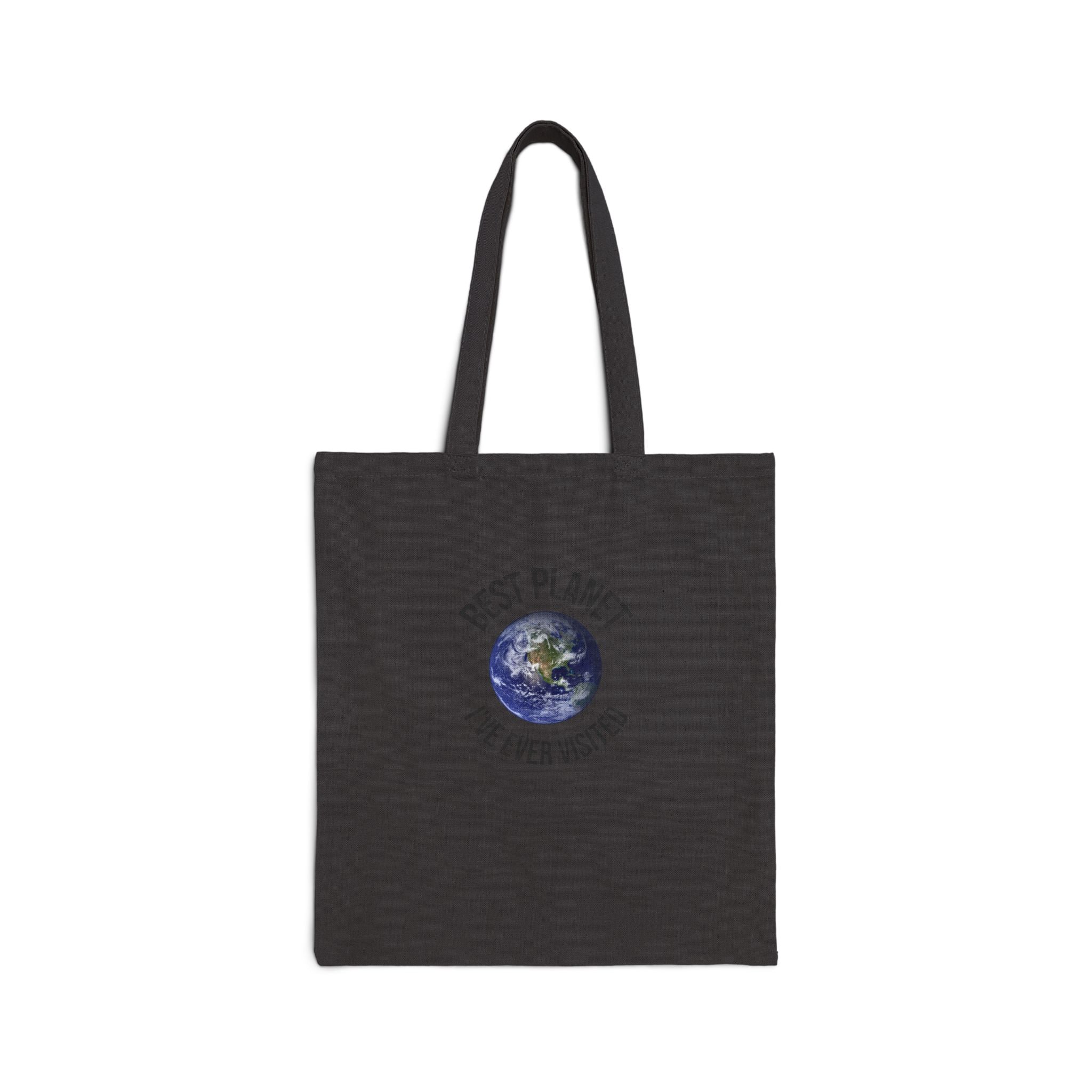 Tote Bag — "Best Planet I've Ever Visited" Earth Graphic Canvas Tote