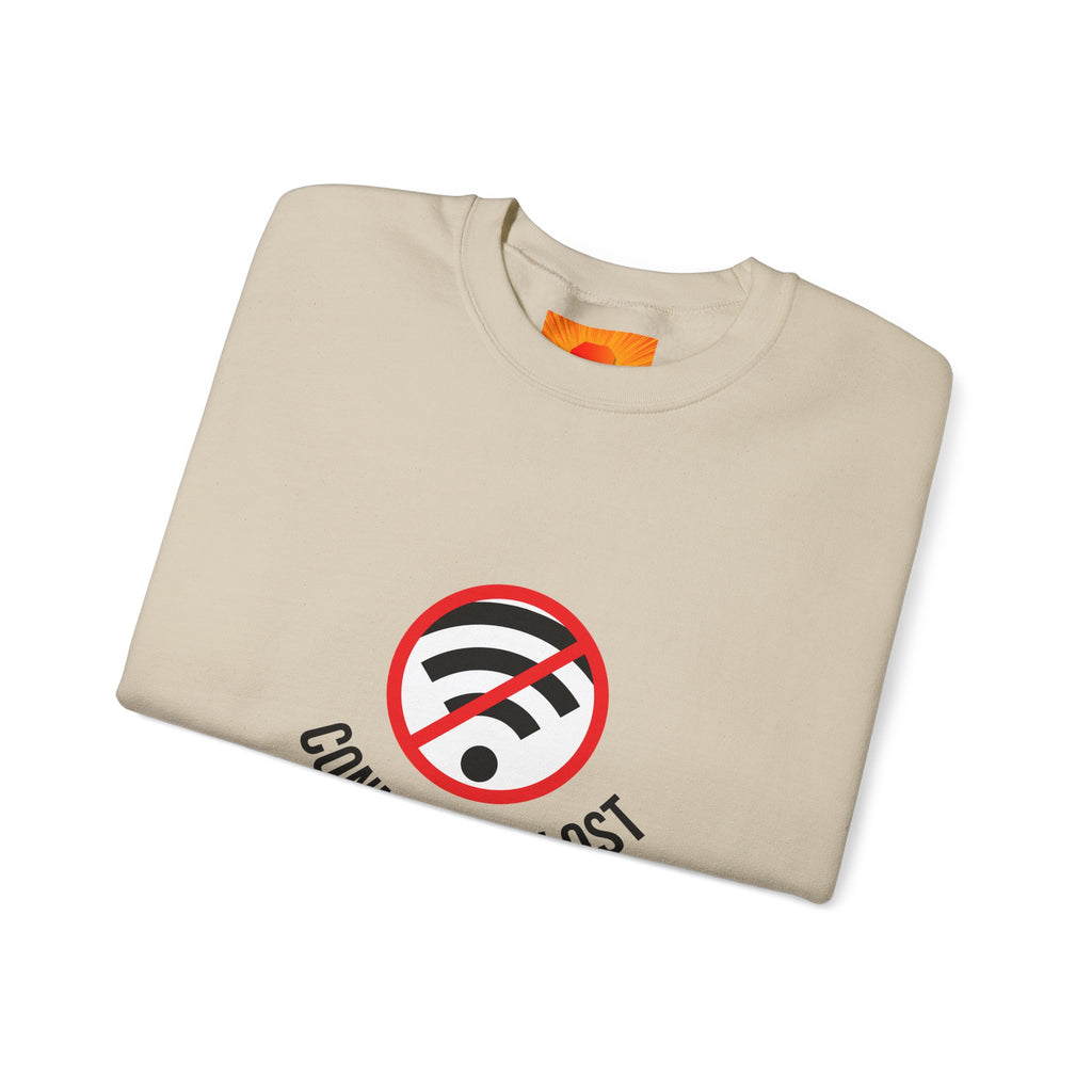 Crewneck Sweatshirt — "Connection Lost" No WiFi Retro Signal Graphic