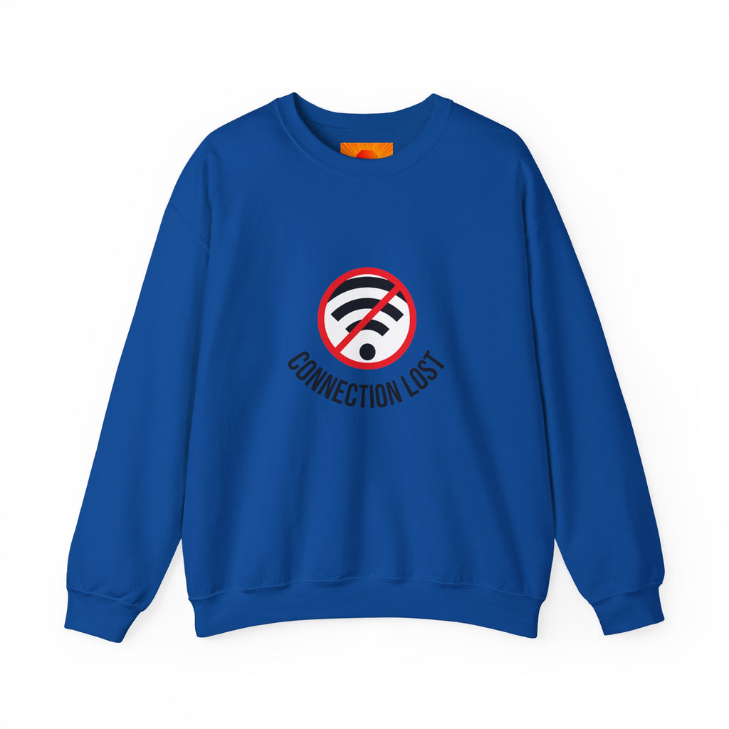 Crewneck Sweatshirt — "Connection Lost" No WiFi Retro Signal Graphic