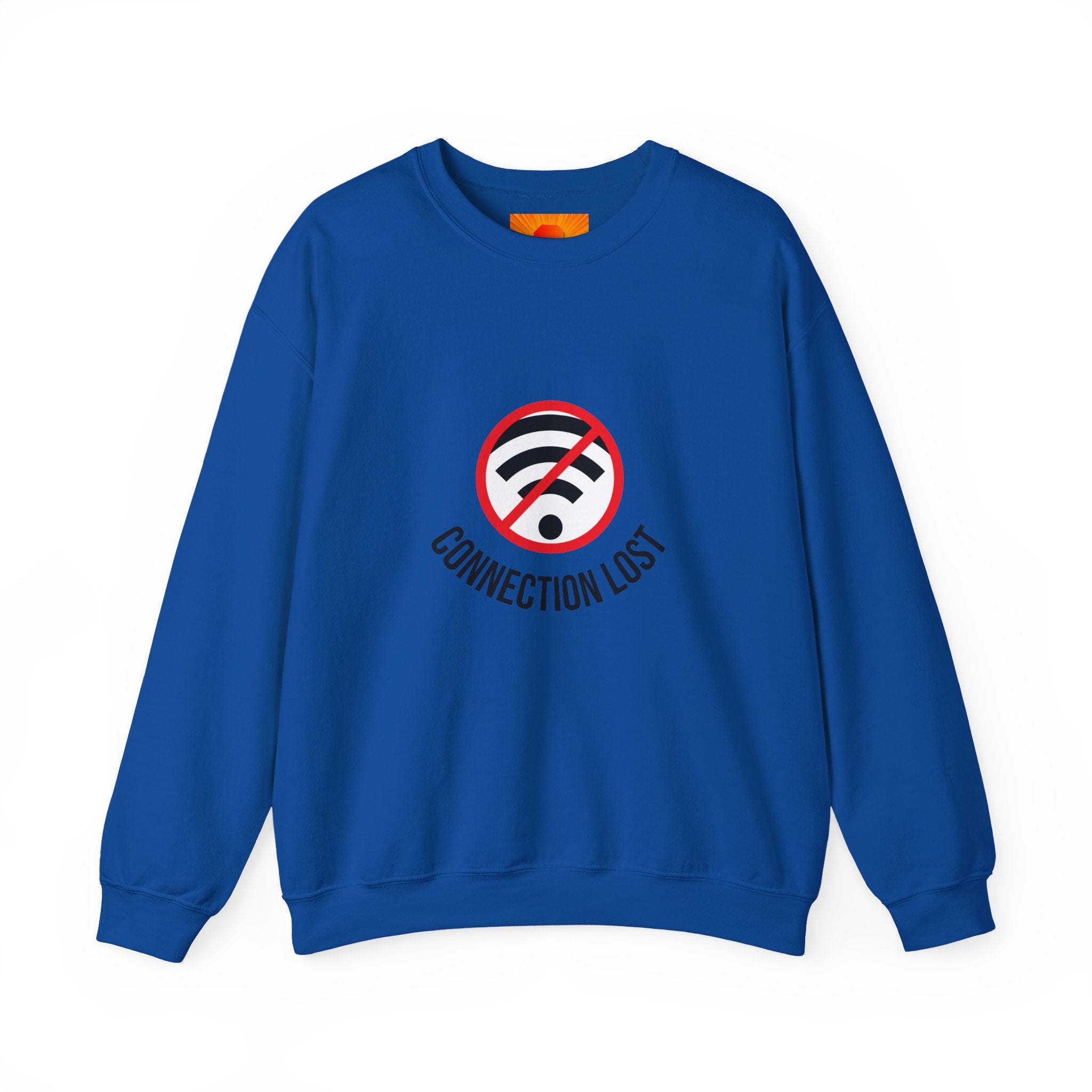 Crewneck Sweatshirt — "Connection Lost" No WiFi Retro Signal Graphic