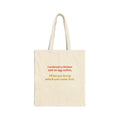 Canvas Tote Bag — Funny "Chicken and Egg" Quote Grocery Tote