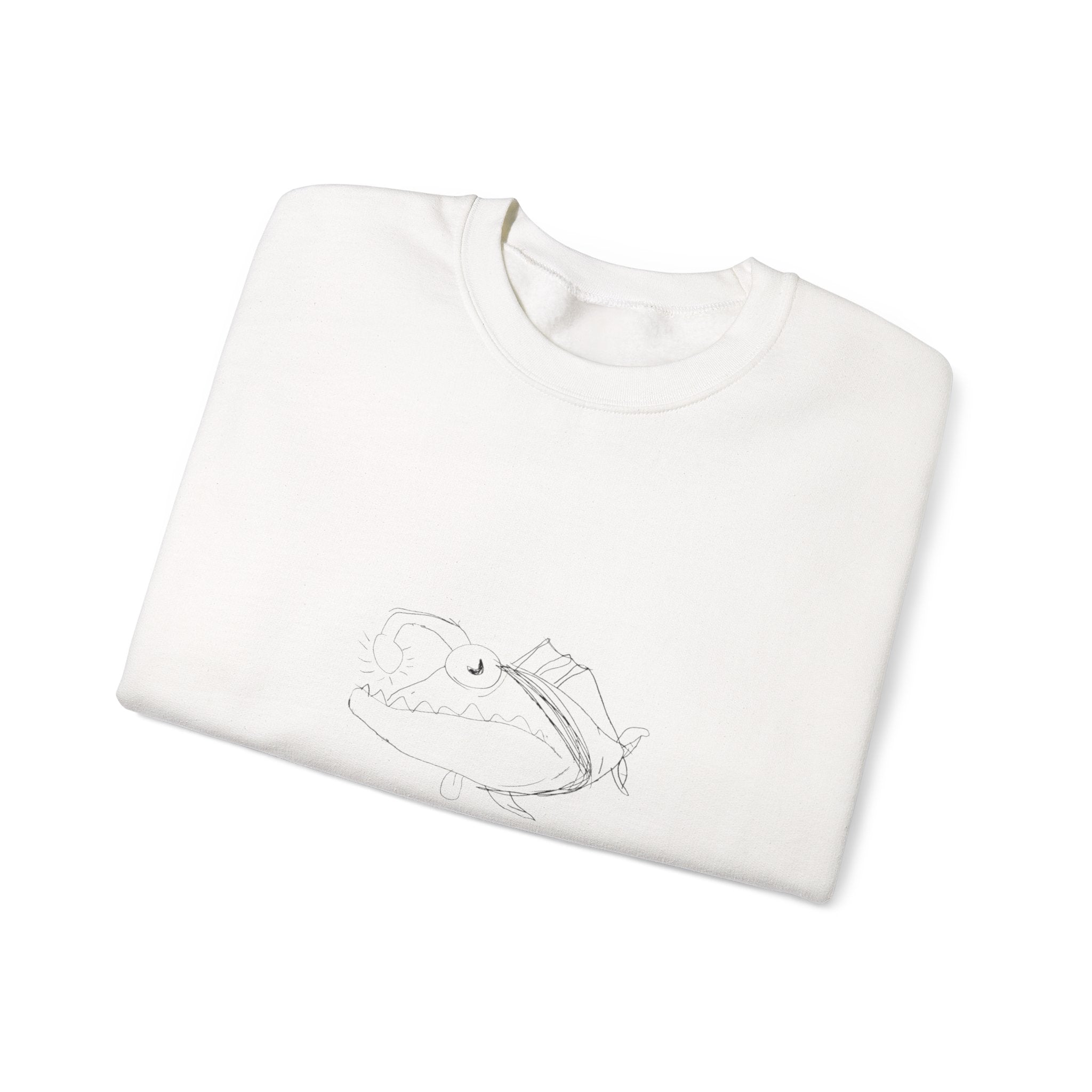 Minimal Crescent Moon Crewneck Sweatshirt — Tiny Constellation Graphic