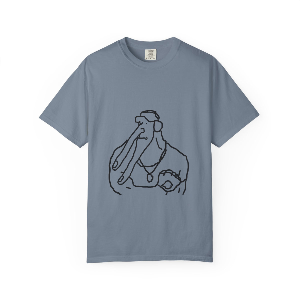 Elephant Line Art T-Shirt — Minimalist Elephant Sketch Tee