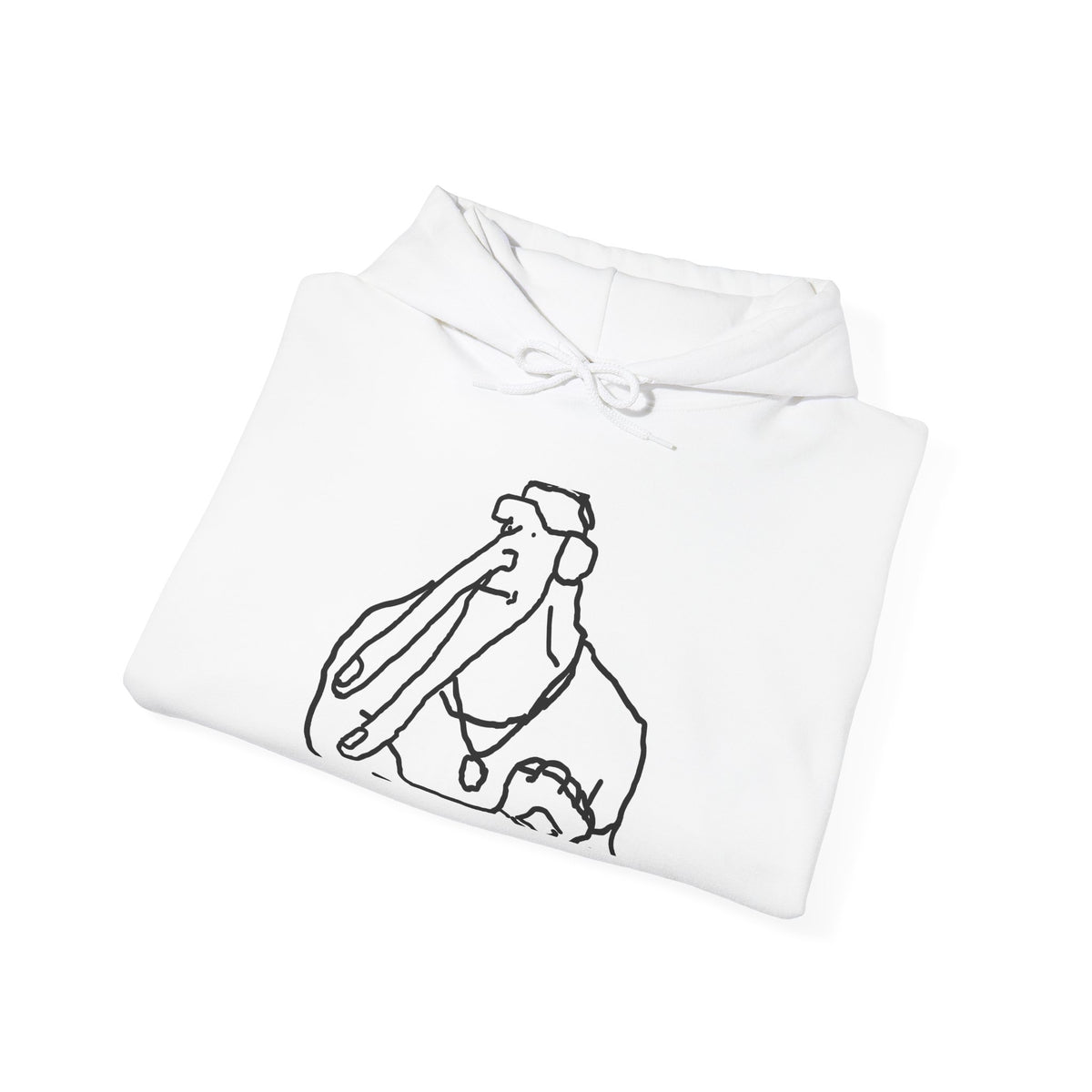 Elephant Line Art Hoodie – Minimalist Cute Elephant Sketch Sweatshirt