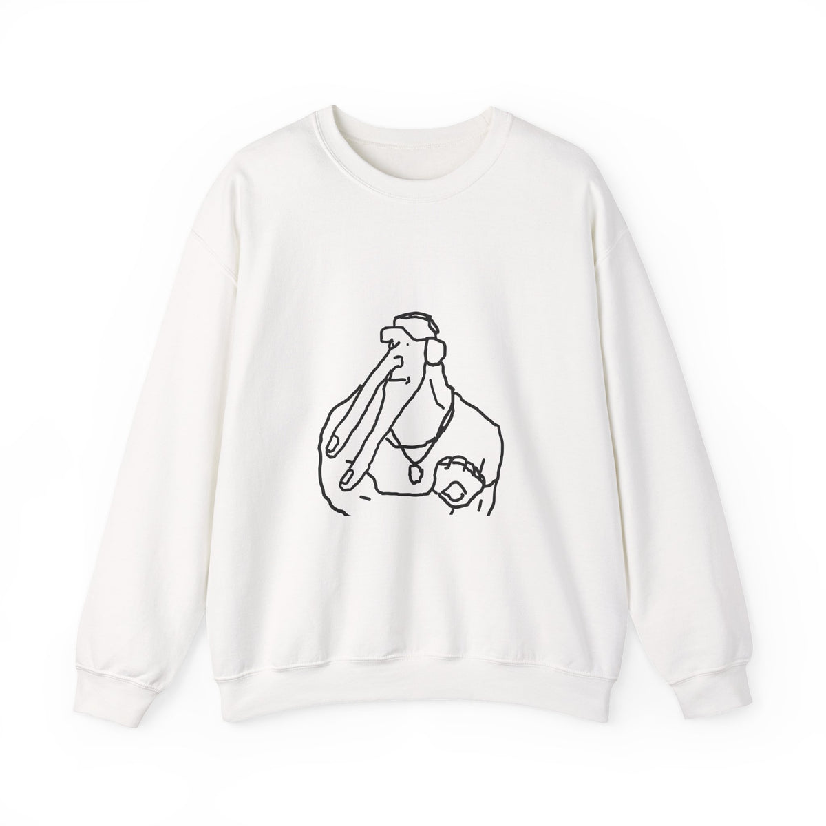 Minimal Line Art Elephant Crewneck Sweatshirt