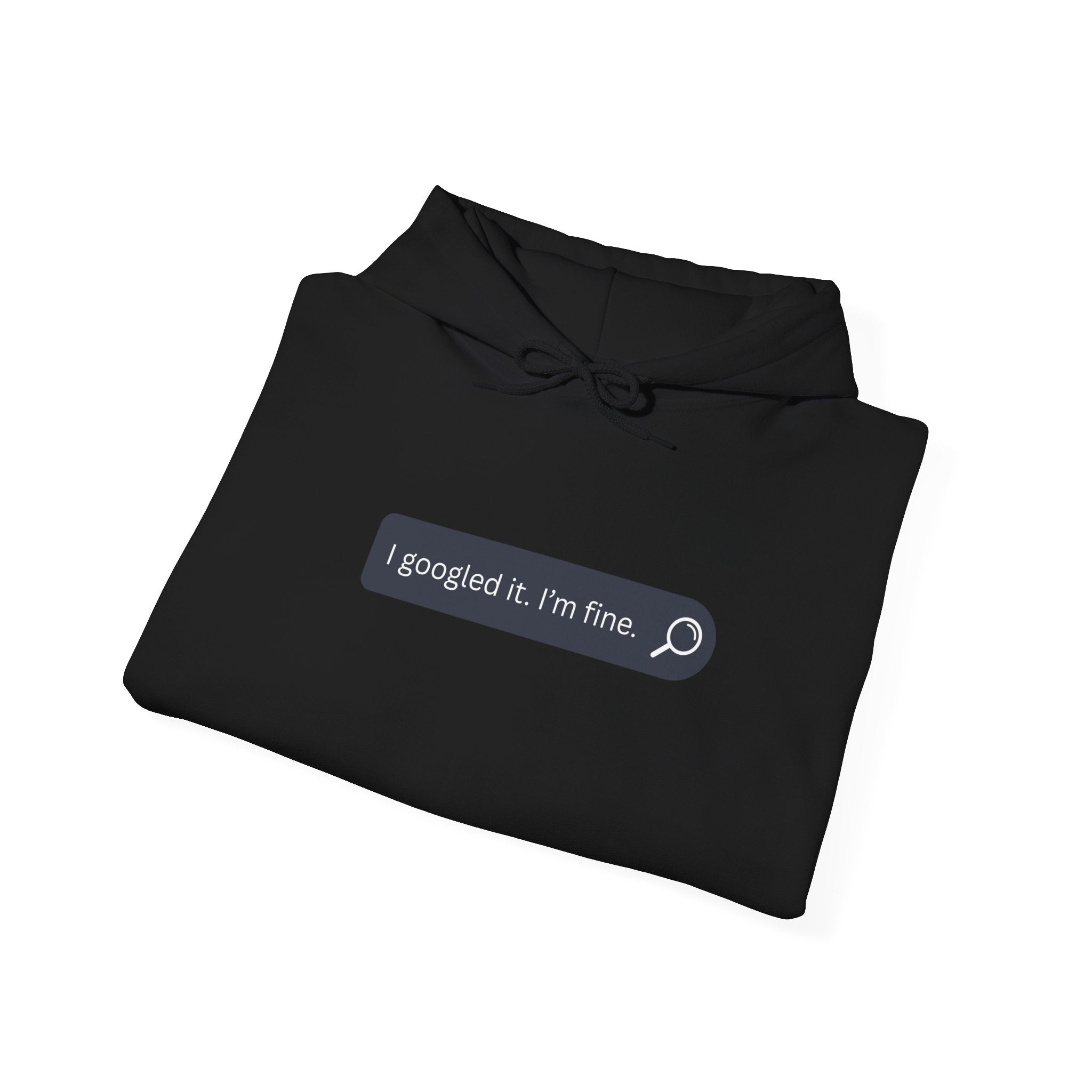 Hoodie — "I googled it, I'm fine." Search Bar Graphic Pullover