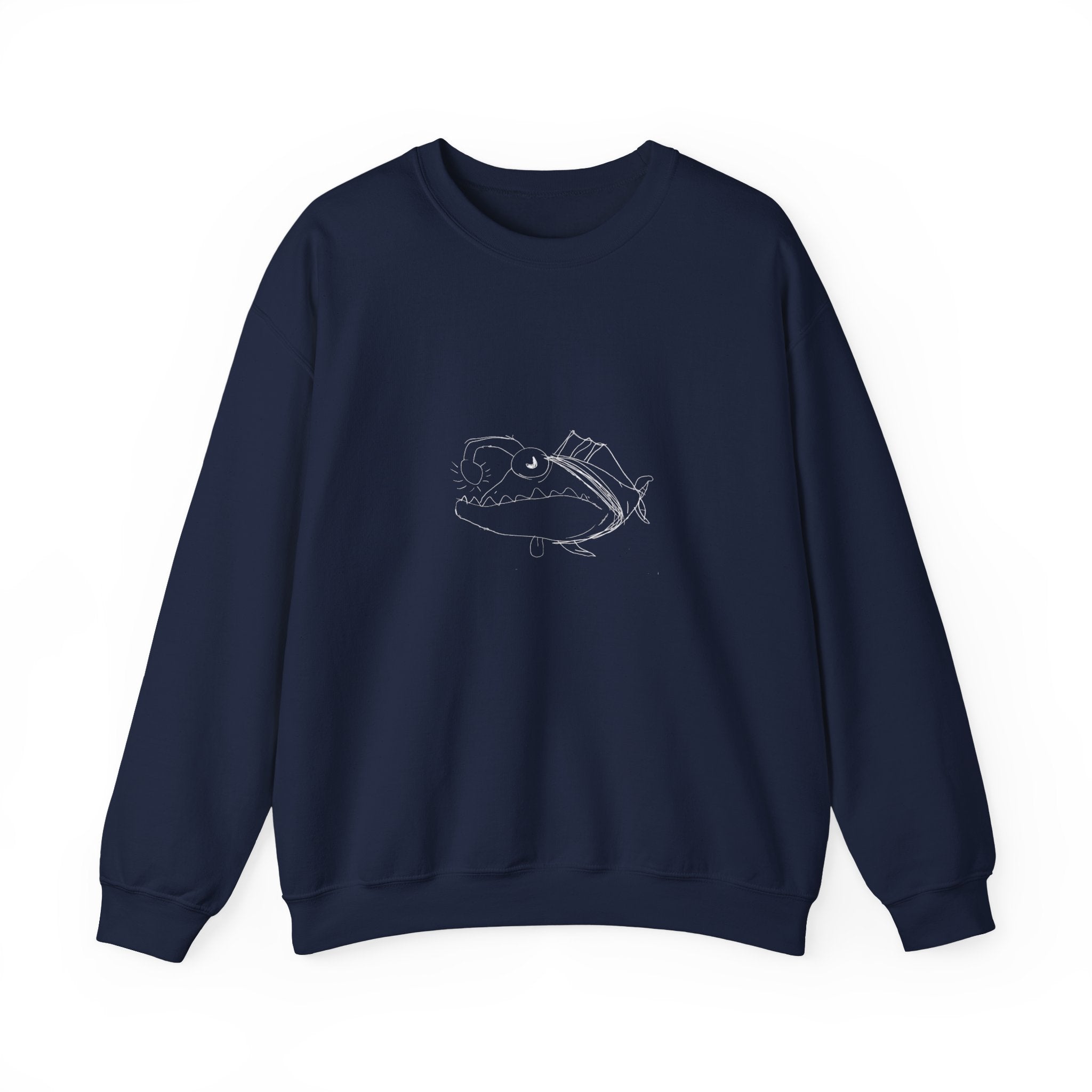 Minimal Crescent Moon Crewneck Sweatshirt — Tiny Constellation Graphic