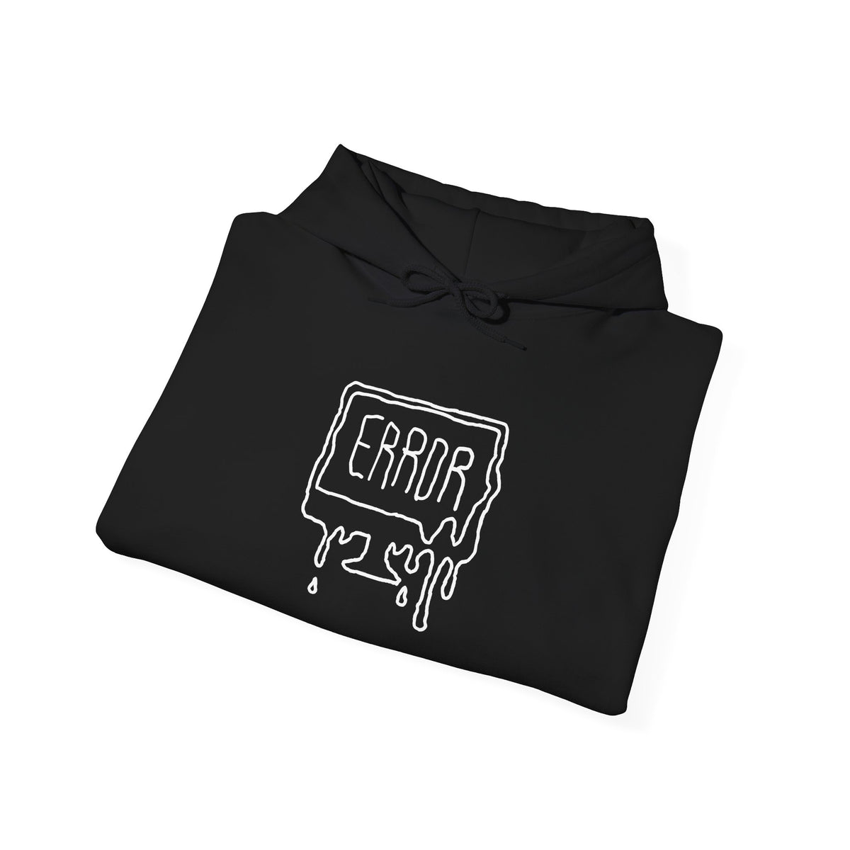 Error Drip Hoodie — Minimal Glitch Graphic Hooded Sweatshirt