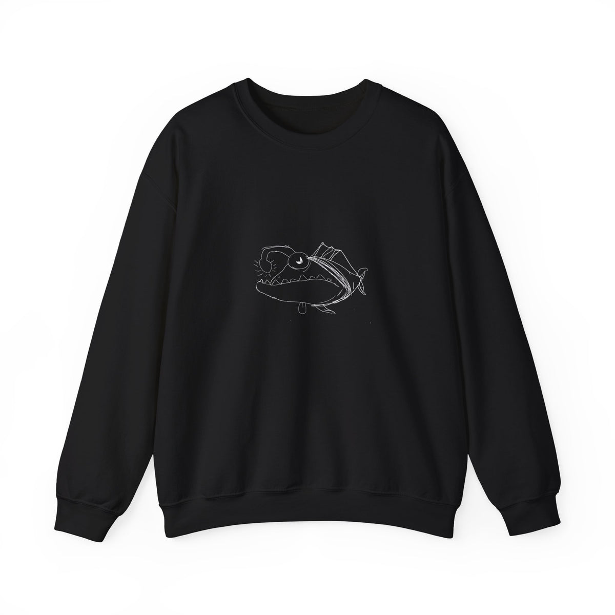 Minimal Crescent Moon Crewneck Sweatshirt — Tiny Constellation Graphic