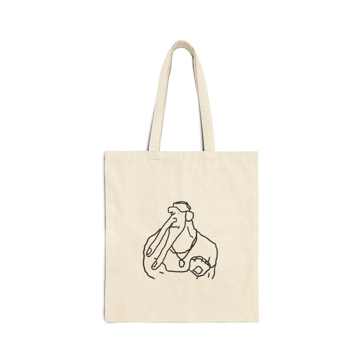 Minimal Line Art Tote Bag — Abstract Elephant Canvas Tote