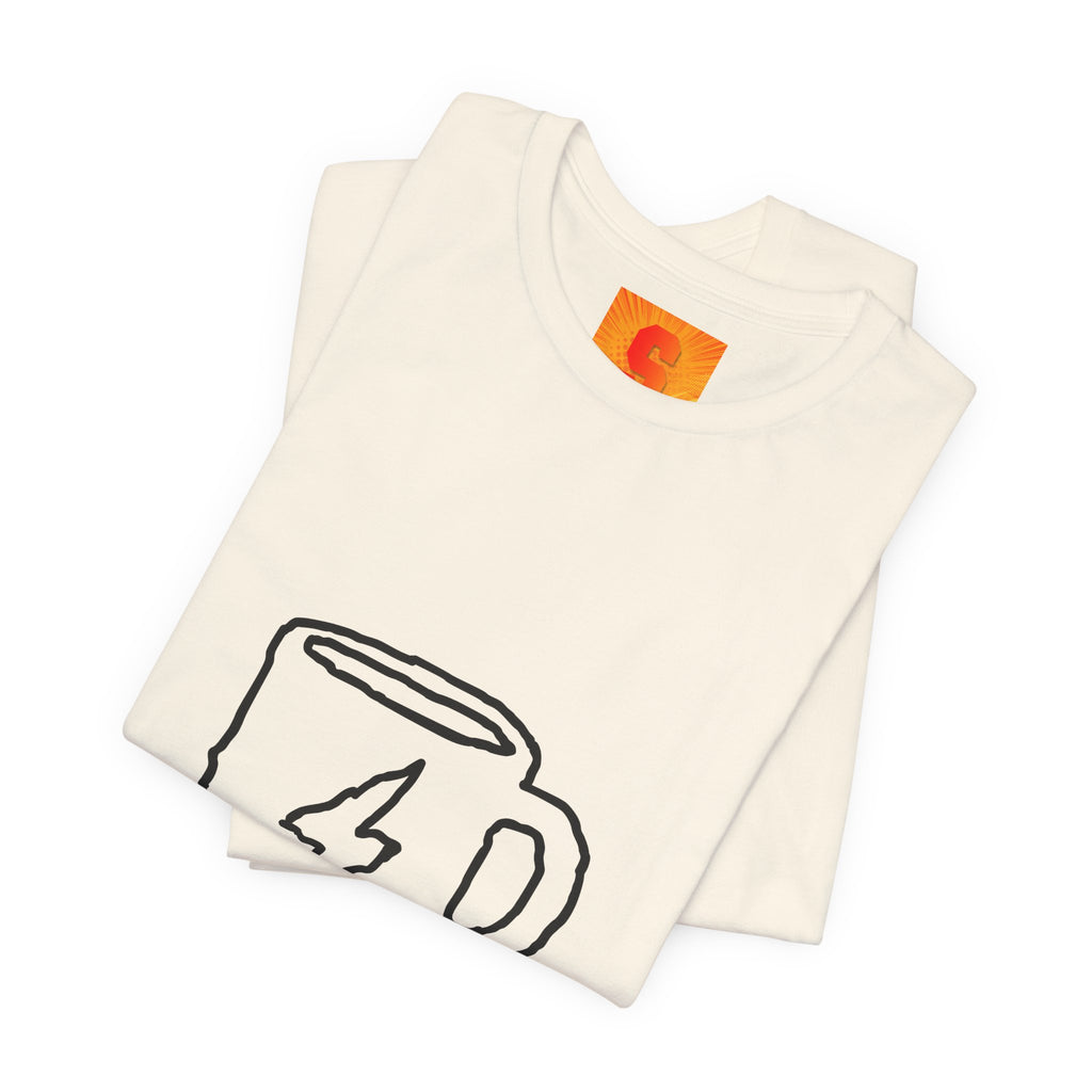 Coffee Bolt T‑Shirt — Minimal Hand‑Drawn Mug Graphic Tee