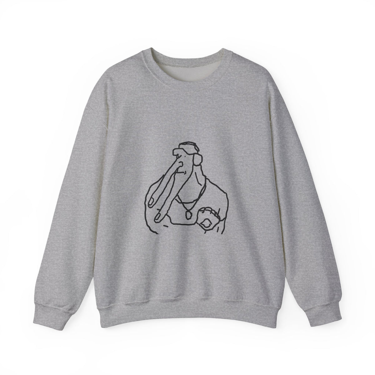 Minimal Line Art Elephant Crewneck Sweatshirt
