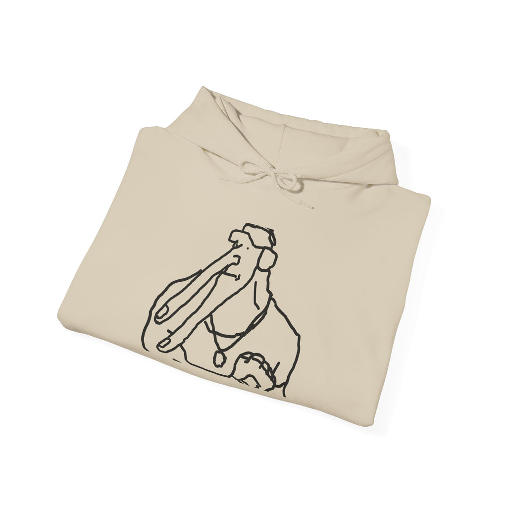 Elephant Line Art Hoodie – Minimalist Cute Elephant Sketch Sweatshirt
