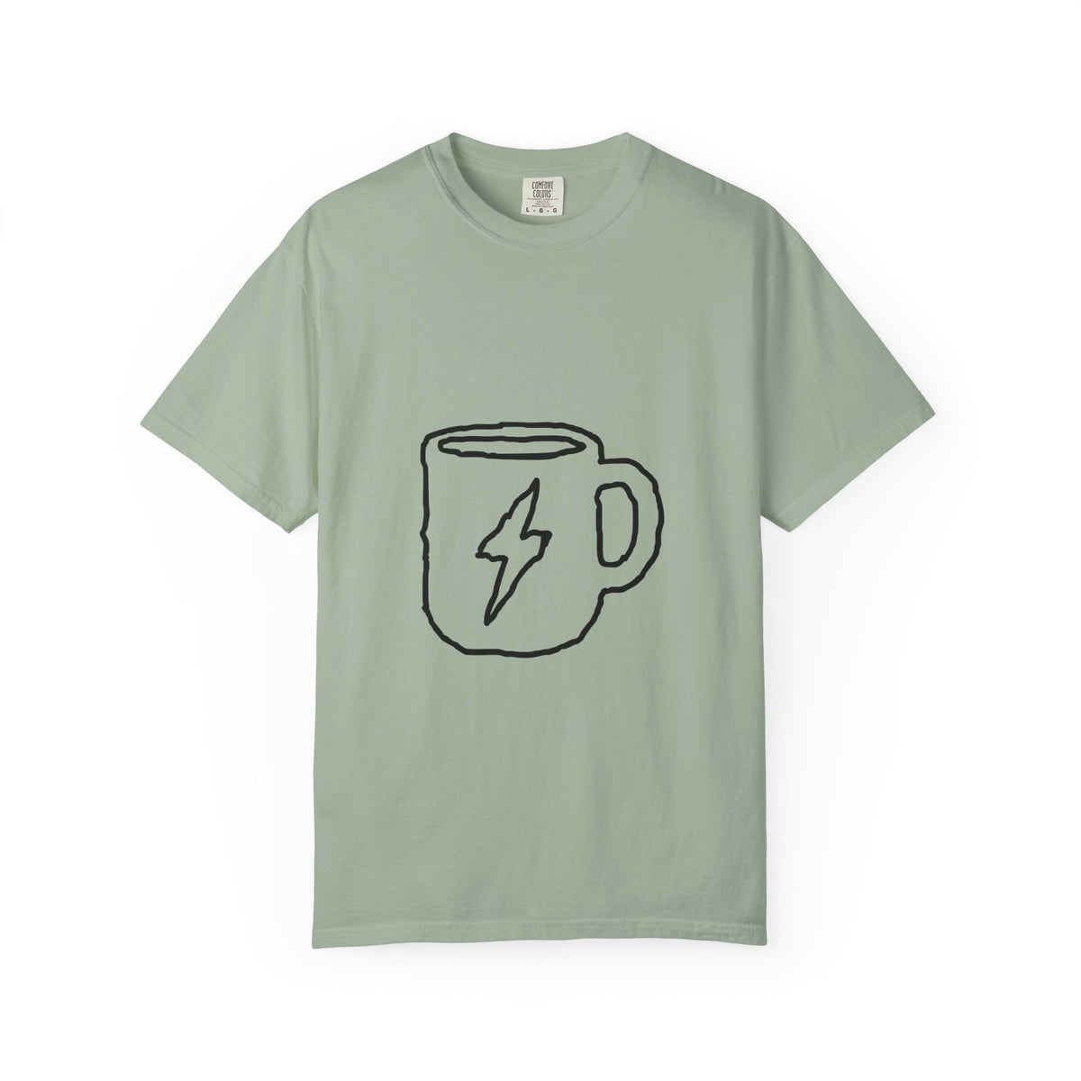 Coffee Bolt T-Shirt — Minimal Hand-Drawn Mug Graphic