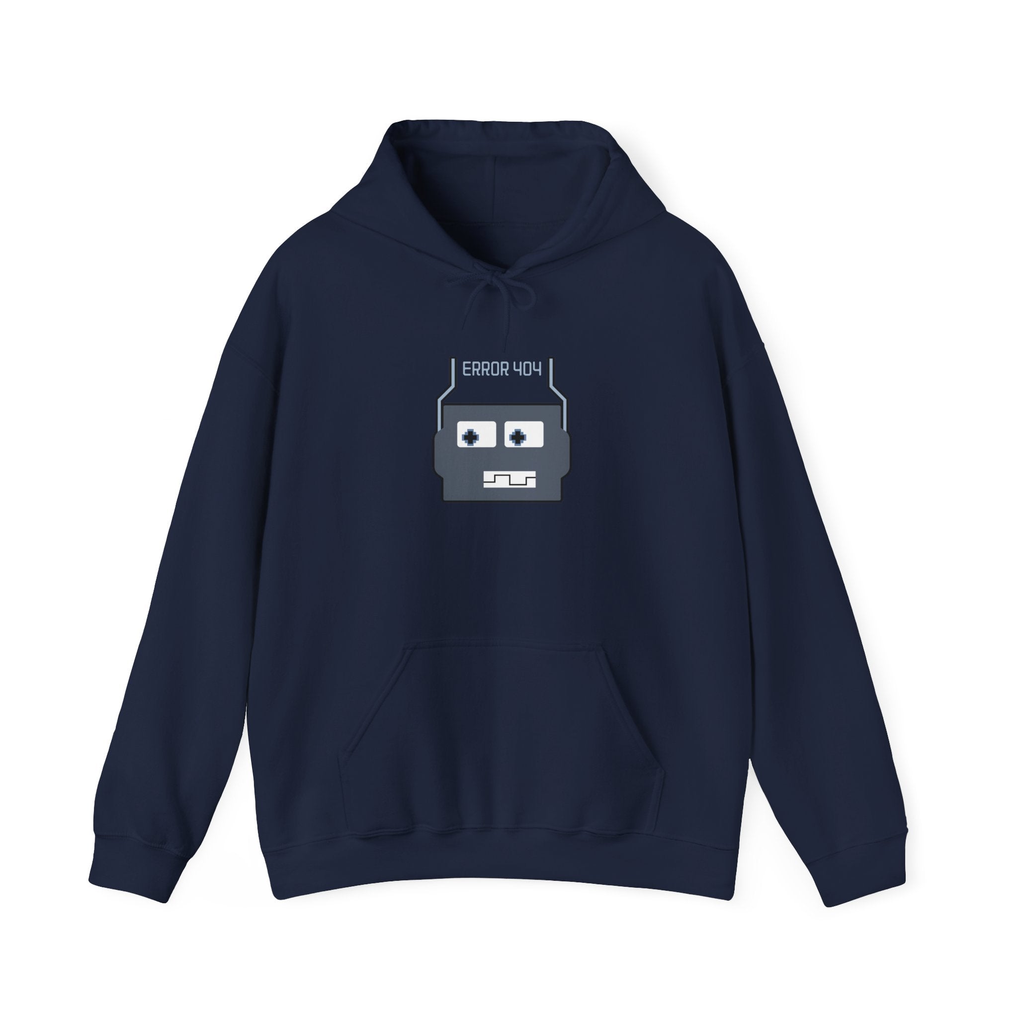 Error 404 Robot Hoodie — Cute Retro Tech Graphic Sweatshirt