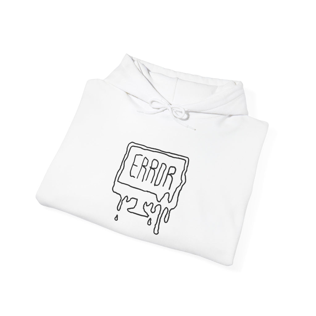 Error Drip Hoodie — Minimal Glitch Graphic Hooded Sweatshirt