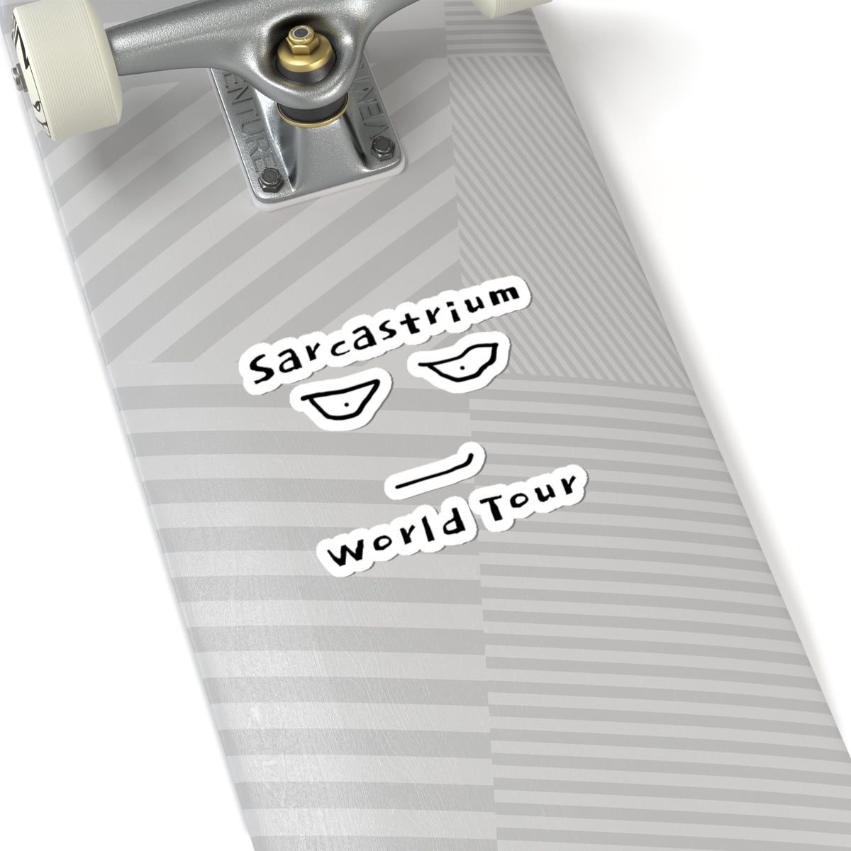 Sarcastrium World Tour Kiss-Cut Sticker — Minimal Sarcastic Face Laptop Decal