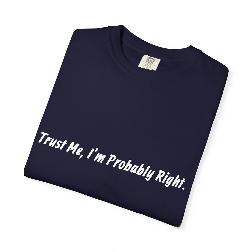 Trust Me I'm Probably Right T-Shirt — Funny Sarcastic Graphic Tee