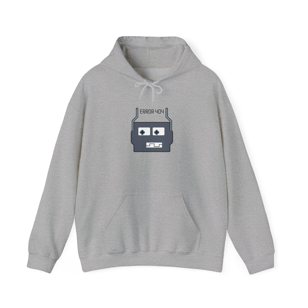 Error 404 Robot Hoodie — Cute Retro Tech Graphic Sweatshirt