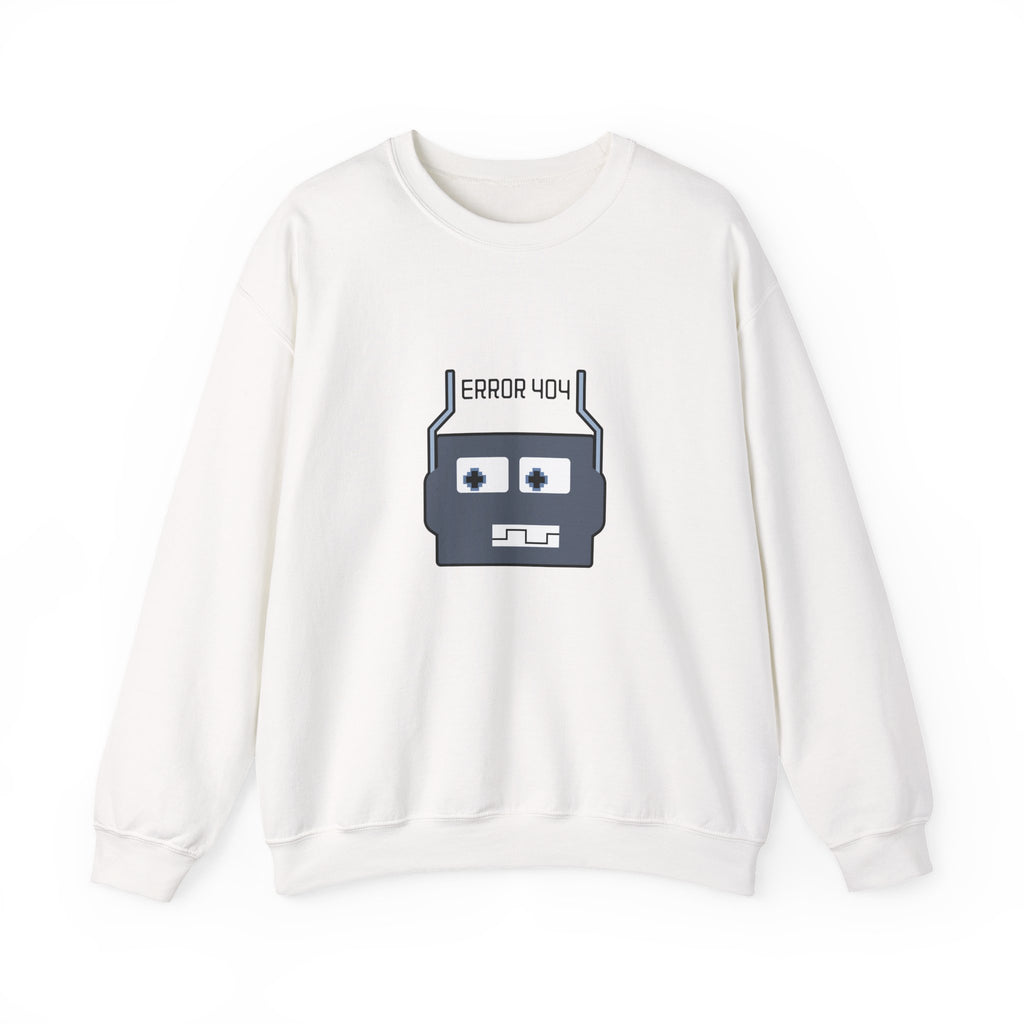Error 404 Robot Crewneck Sweatshirt – Geeky Retro Tech Pullover