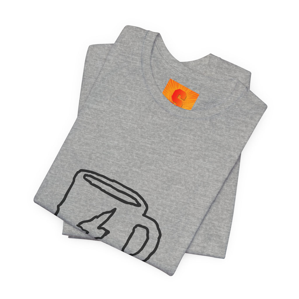 Coffee Bolt T‑Shirt — Minimal Hand‑Drawn Mug Graphic Tee