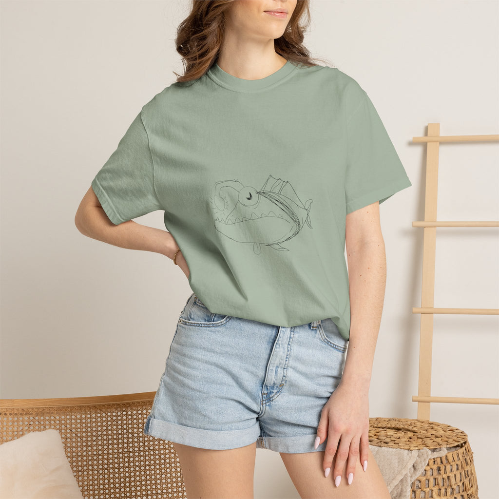 Graphic T-Shirt — Minimal Line Fish Illustration Tee