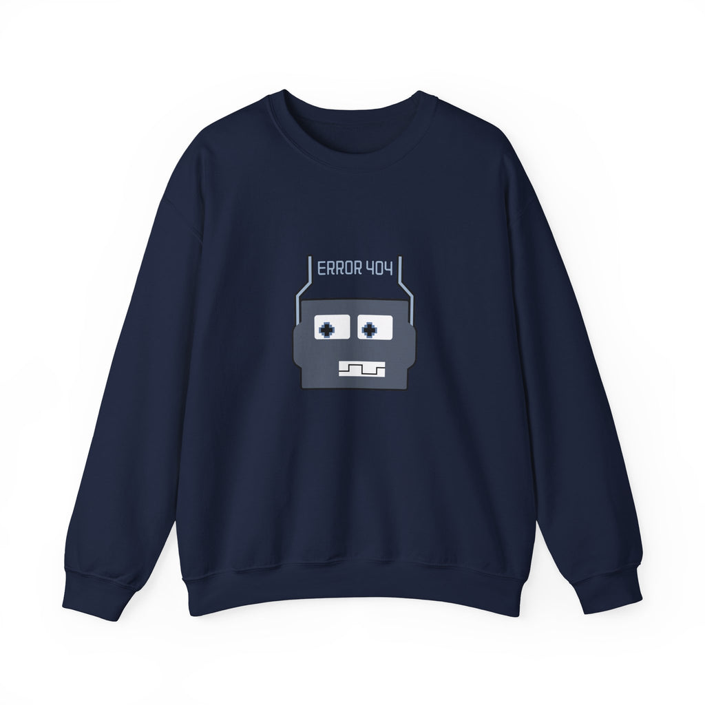 Error 404 Robot Crewneck Sweatshirt – Geeky Retro Tech Pullover