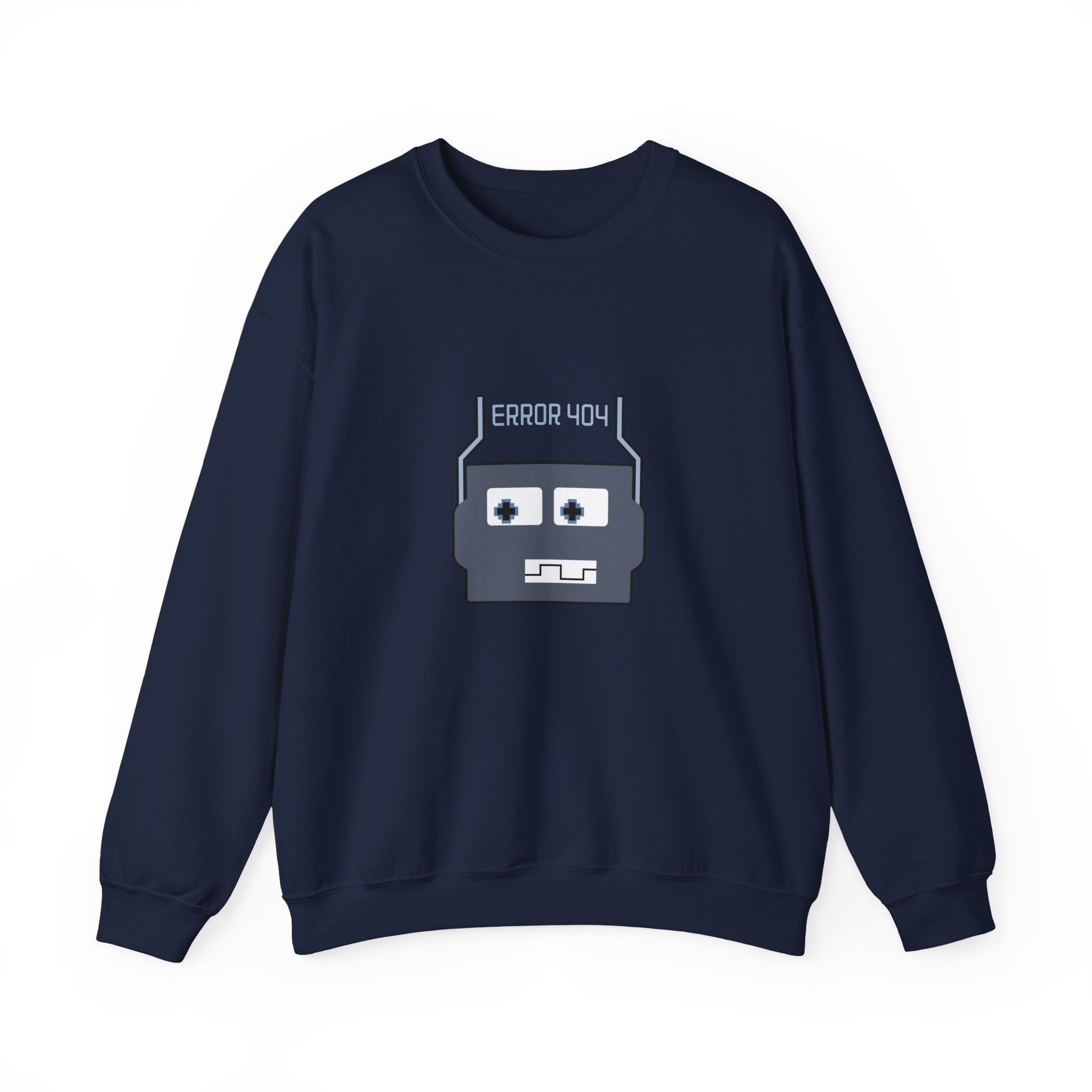 Error 404 Robot Crewneck Sweatshirt – Geeky Retro Tech Pullover