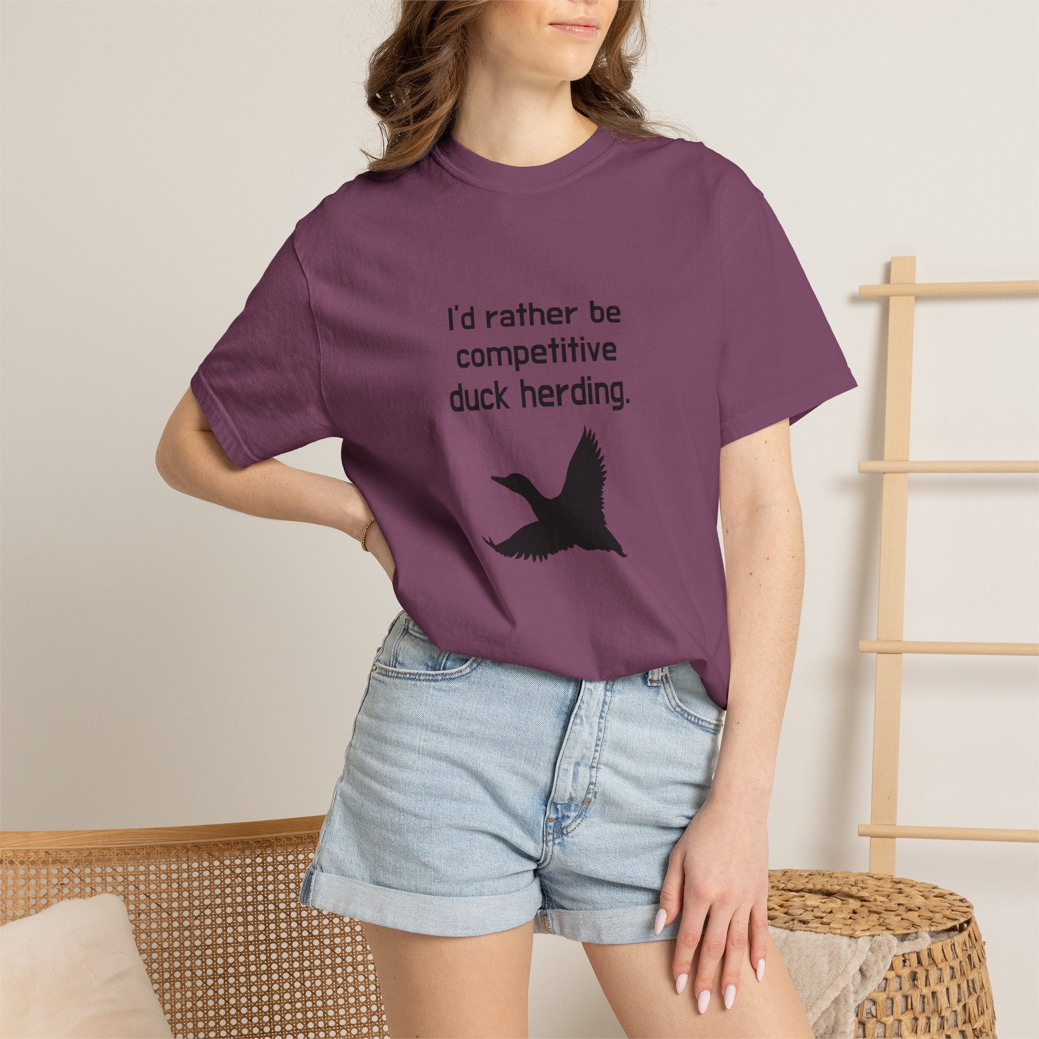 Duck Herding T-Shirt — "I'd Rather Be Competitive Duck Herding" Funny Tee