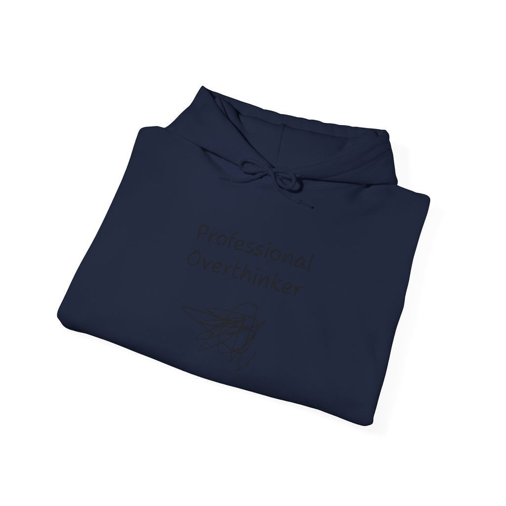 Hoodie - “Professional Overthinker” Pullover Sweatshirt with Scribble Graphic