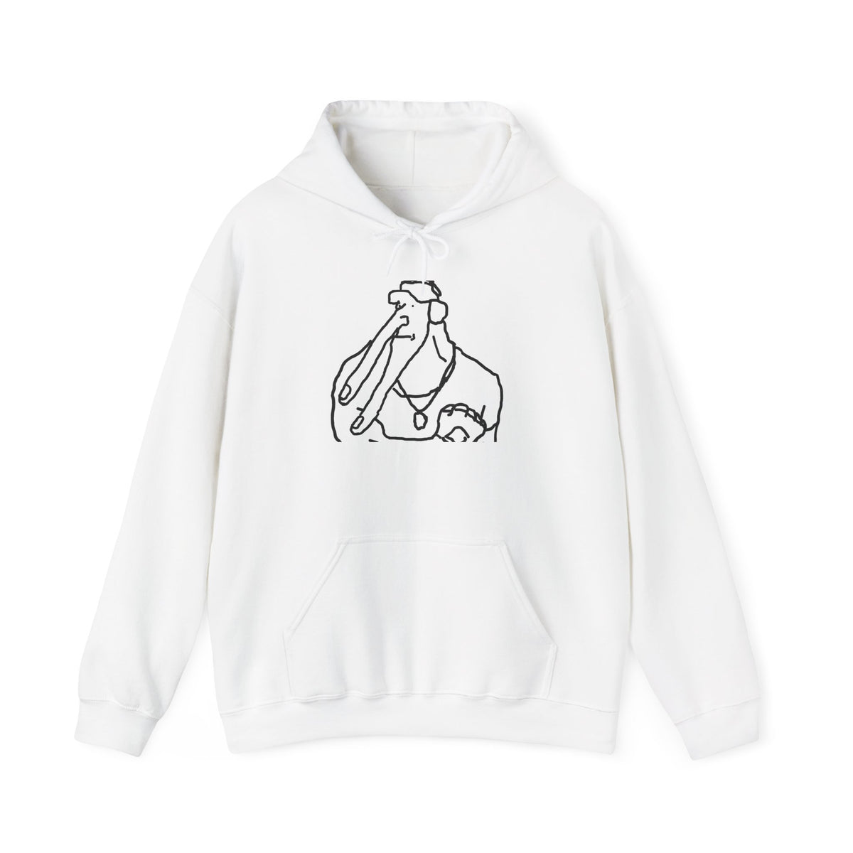 Elephant Line Art Hoodie – Minimalist Cute Elephant Sketch Sweatshirt