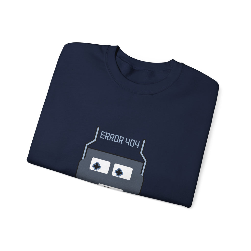 Error 404 Robot Crewneck Sweatshirt – Geeky Retro Tech Pullover