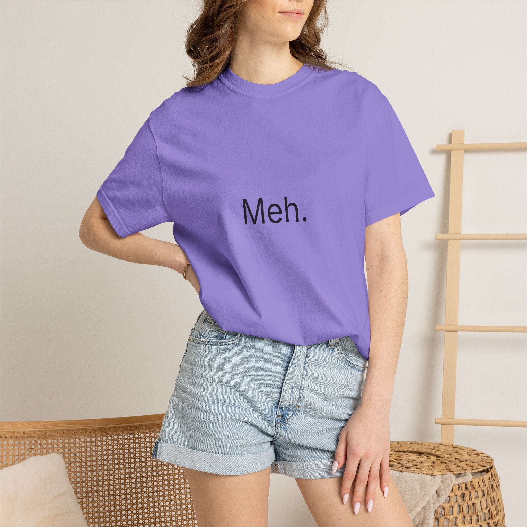 Meh. Minimalist Graphic Tee — Casual Funny Statement T-Shirt