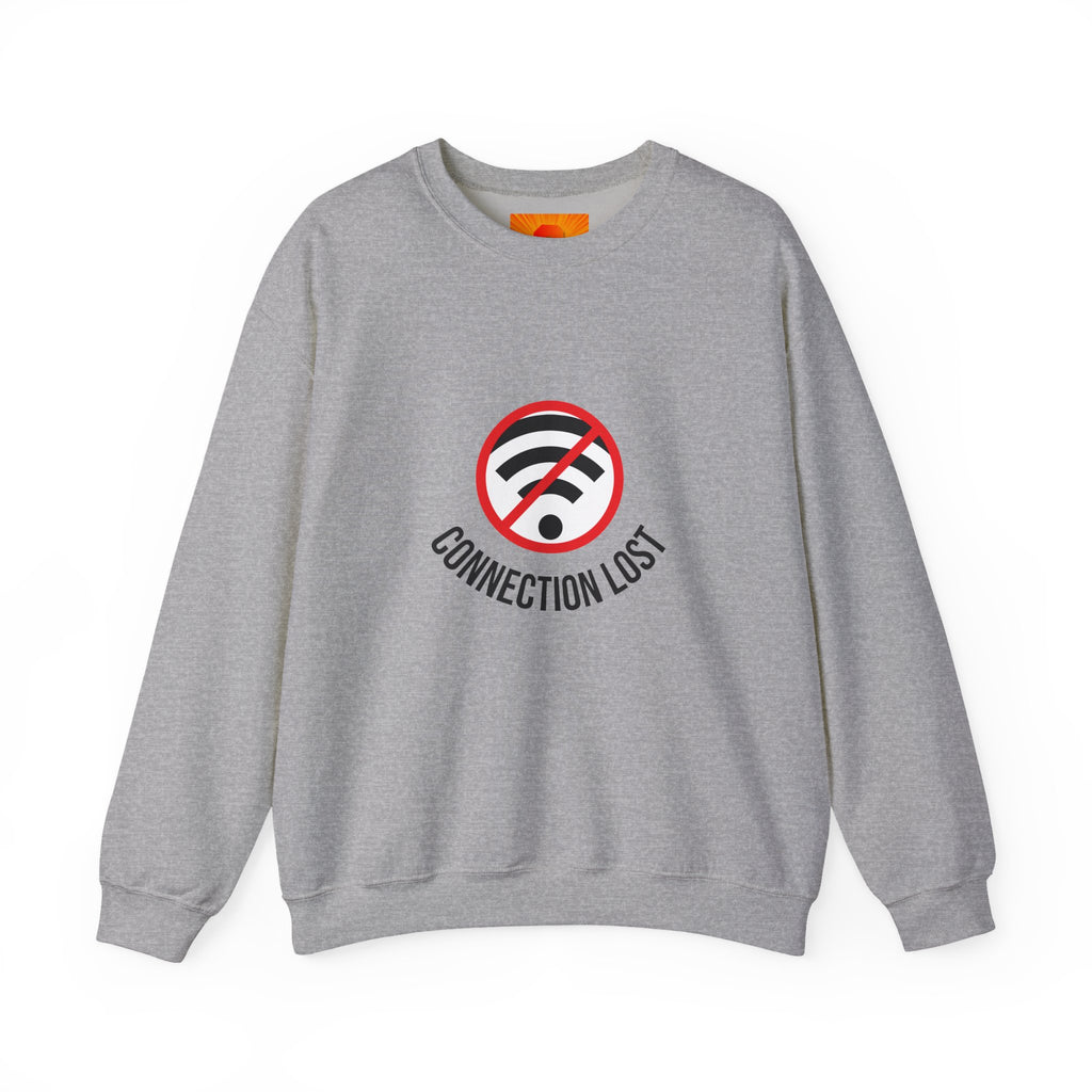 Crewneck Sweatshirt — "Connection Lost" No WiFi Retro Signal Graphic